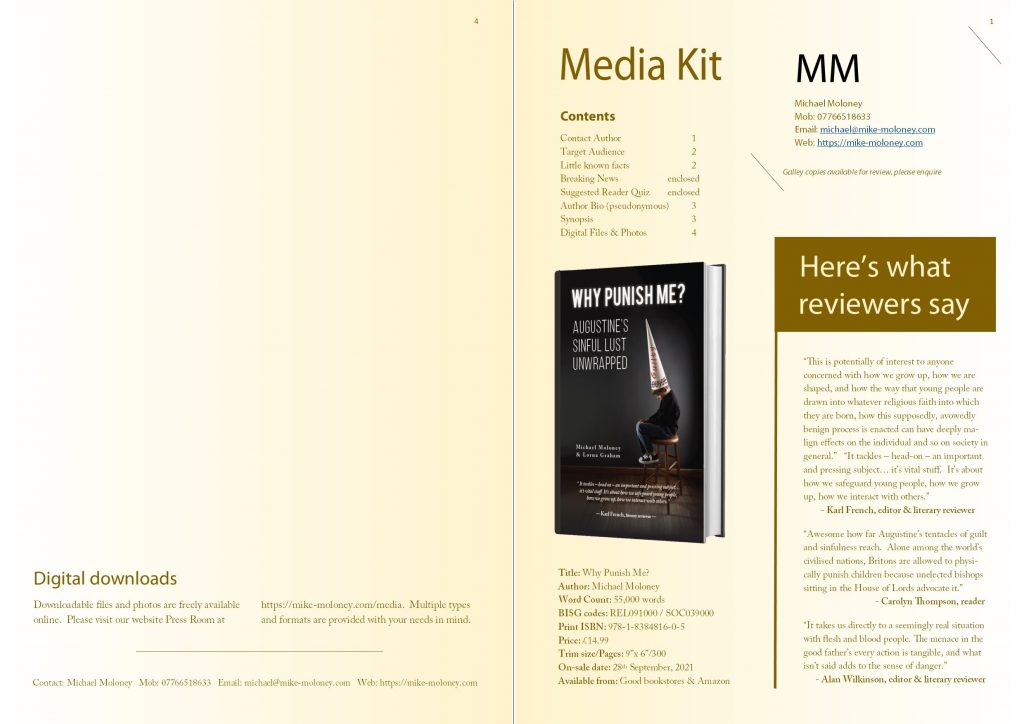 Why Punish Me? How child abuse is bedevilling the Church Press Kit - Book Title: Why Punish Me? Author: Michael Moloney